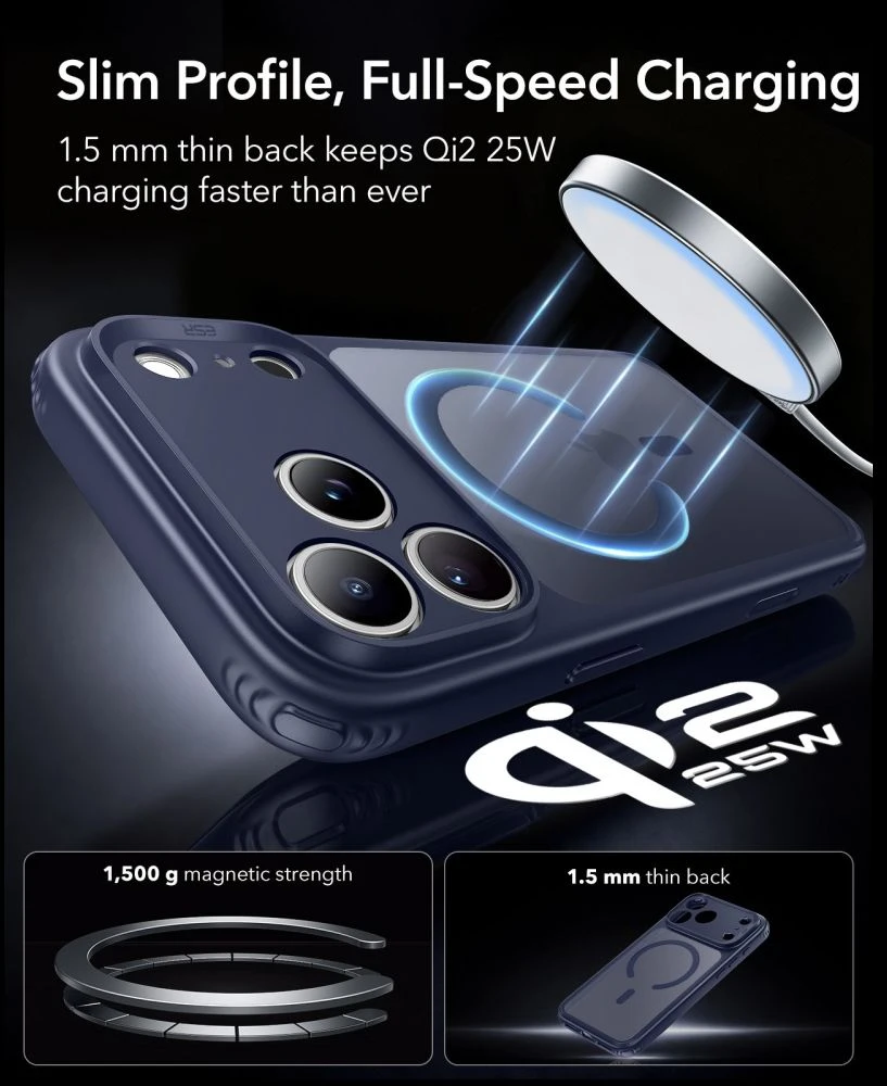 Dėklas ESR CLASSIC HYBRID MagSafe iPhone 17 Pro Max / 18 Pro Max MATINĖ MĖLYNA
