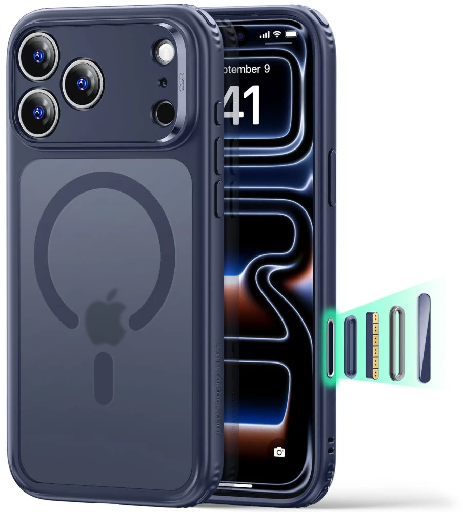 Dėklas ESR Classic Hybrid MagSafe Case for iPhone 18 Pro / 17 Pro - Matte Navy Mėlyna