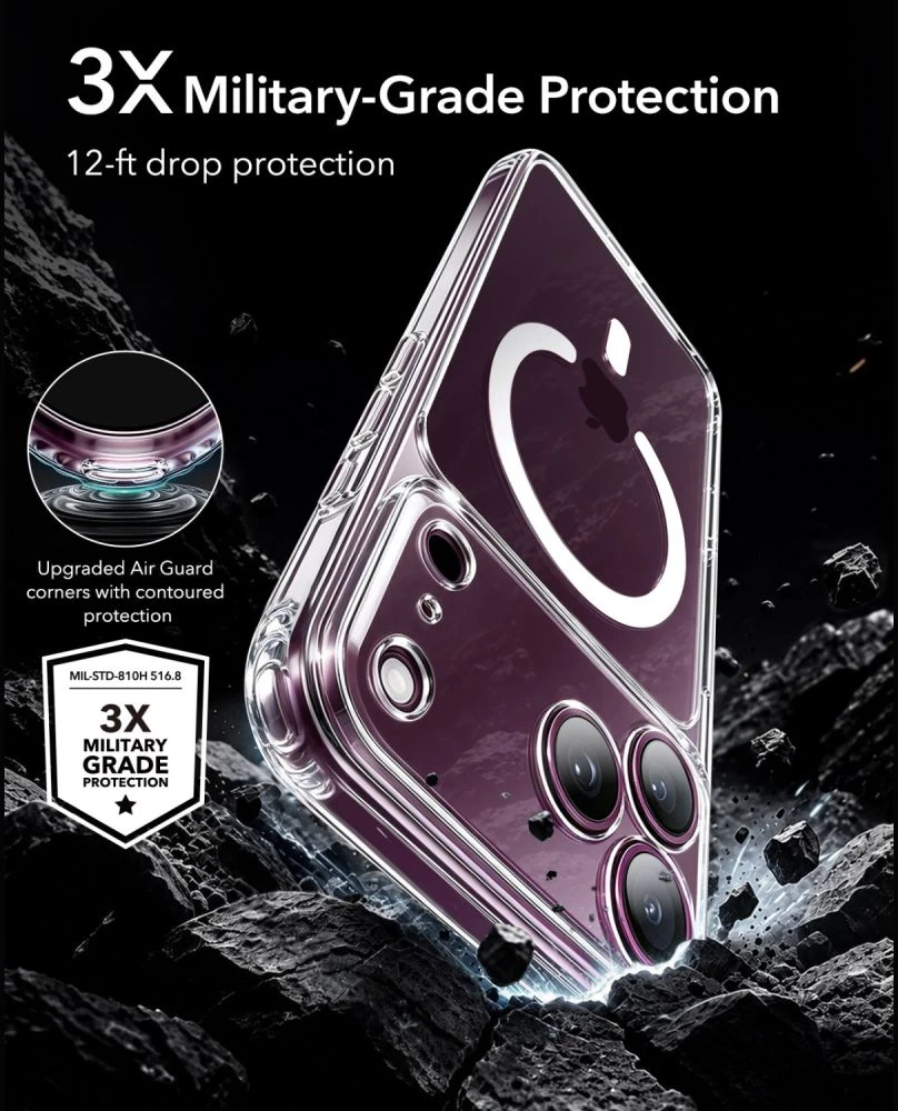 ESR Classic Hybrid MagSafe Case for iPhone 18 Pro / 17 Pro - Clear