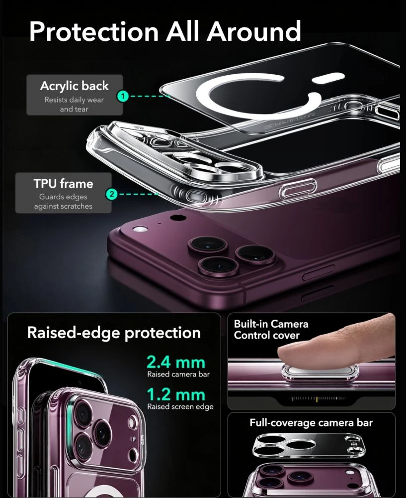ESR Classic Hybrid MagSafe Case for iPhone 18 Pro Max / 17 Pro Max - Clear