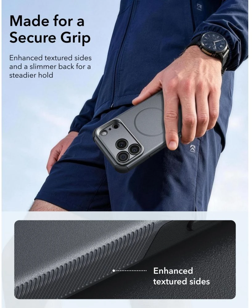 Dėklas ESR Cyber ​​Tough Kickstand MagSafe Case for iPhone 18 Pro Max / 17 Pro Max - Gray