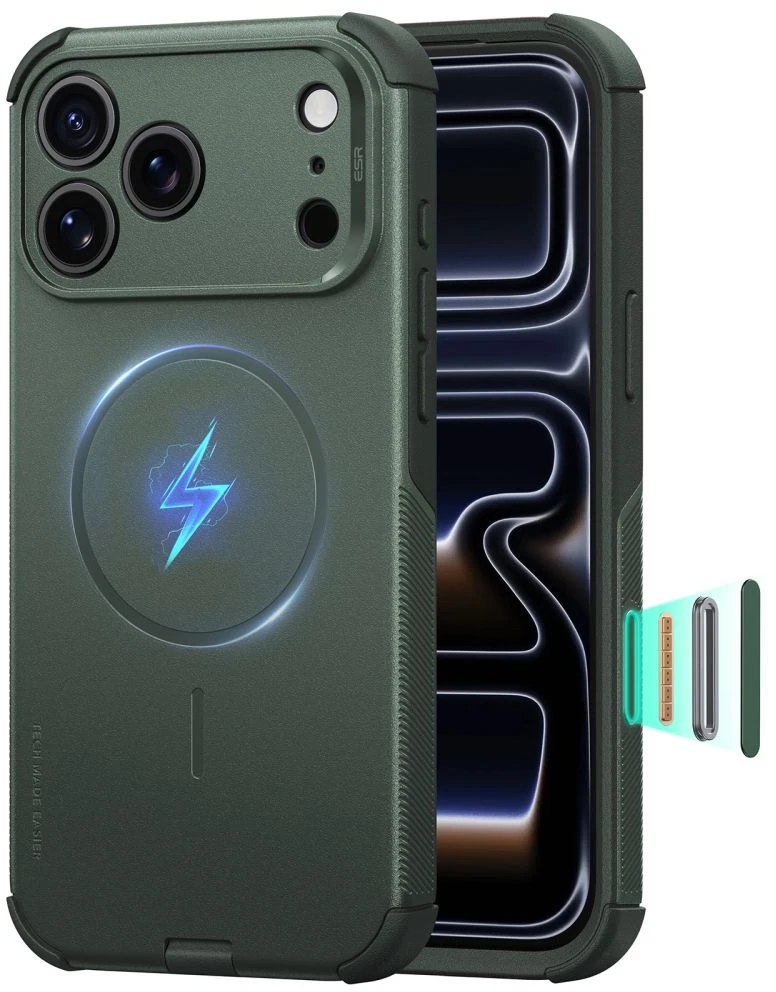 ESR Cyber Tough MagSafe dėklas iPhone 18 Pro Max / 17 Pro Max - Žalias