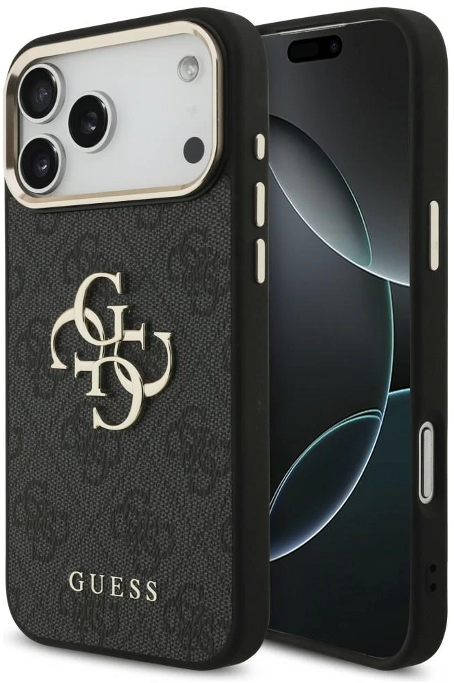 Dėklas Guess 4G Big 4G Classic Logo Case for iPhone 17 Pro Max / 18 Pro Max - Juodas and Gold