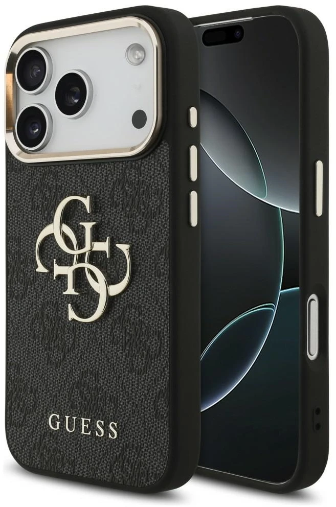 Dėklas Guess 4G Big 4G Classic Logo Case for iPhone 17 Pro / 18 Pro - Juodas and Gold