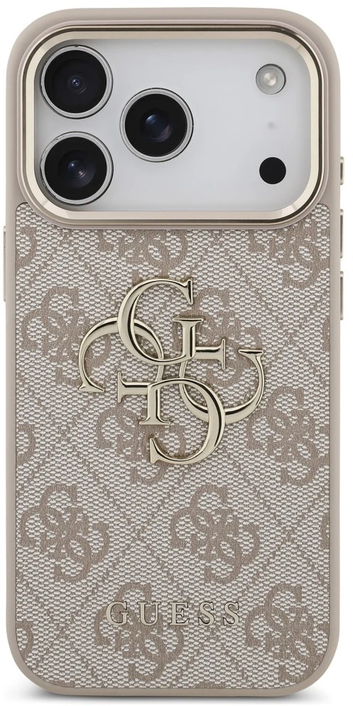 Dėklas Guess 4G Big 4G Classic Logo skirtas iPhone 18 / iPhone 17 Pro pink auksinis