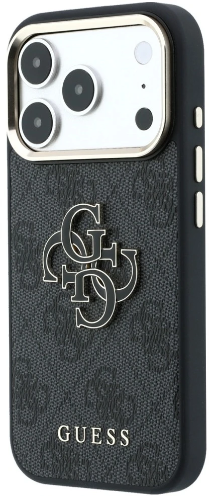Dėklas Guess 4G & Big Resin Logo skirtas iPhone 18 Pro / iPhone 17 Pro juodas
