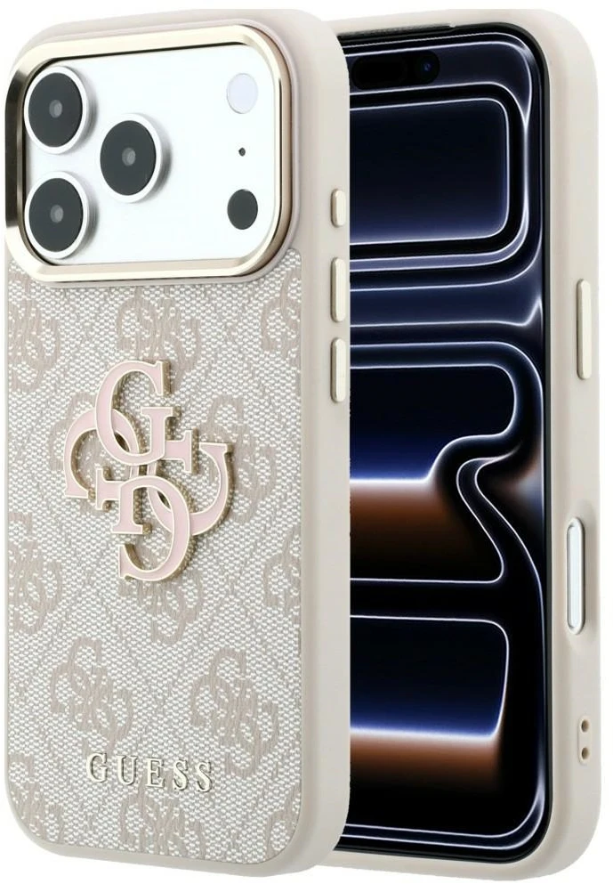 Dėklas Guess 4G & Big Resin Logo skirtas iPhone 18 Pro pink