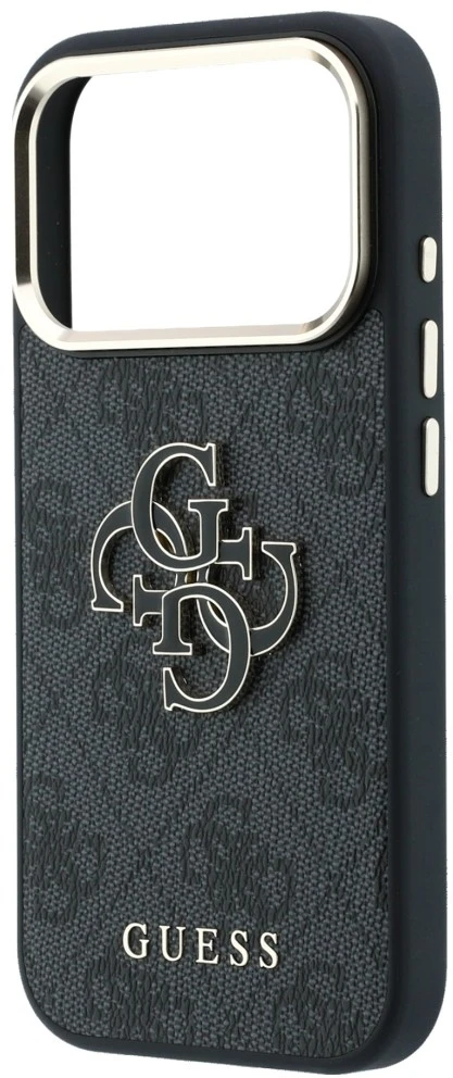 Dėklas Guess 4G & Big Resin Logo skirtas iPhone 18 Pro / iPhone 17 Pro juodas