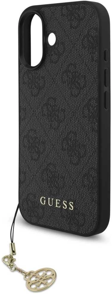 Guess 4G Charm dėklas skirtas iPhone 17 Tone on Tone pilkos spalvos
