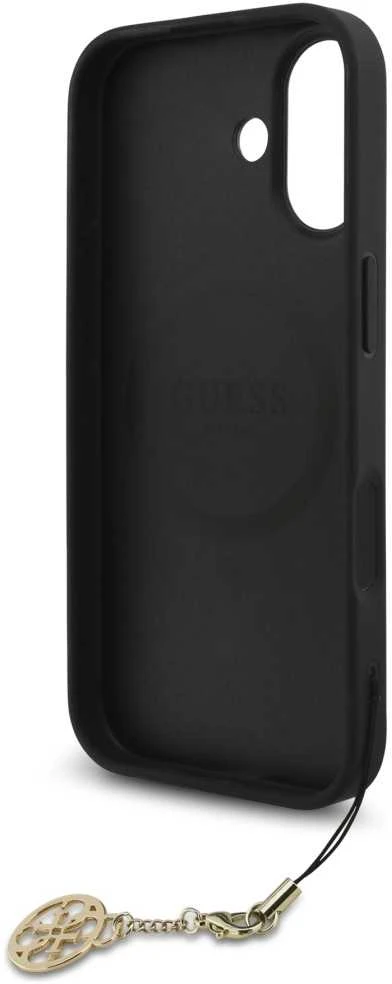 Guess 4G Charm dėklas skirtas iPhone 17 Tone on Tone pilkos spalvos