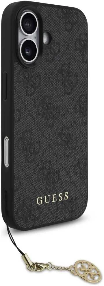 Guess 4G Charm dėklas skirtas iPhone 17 Tone on Tone pilkos spalvos