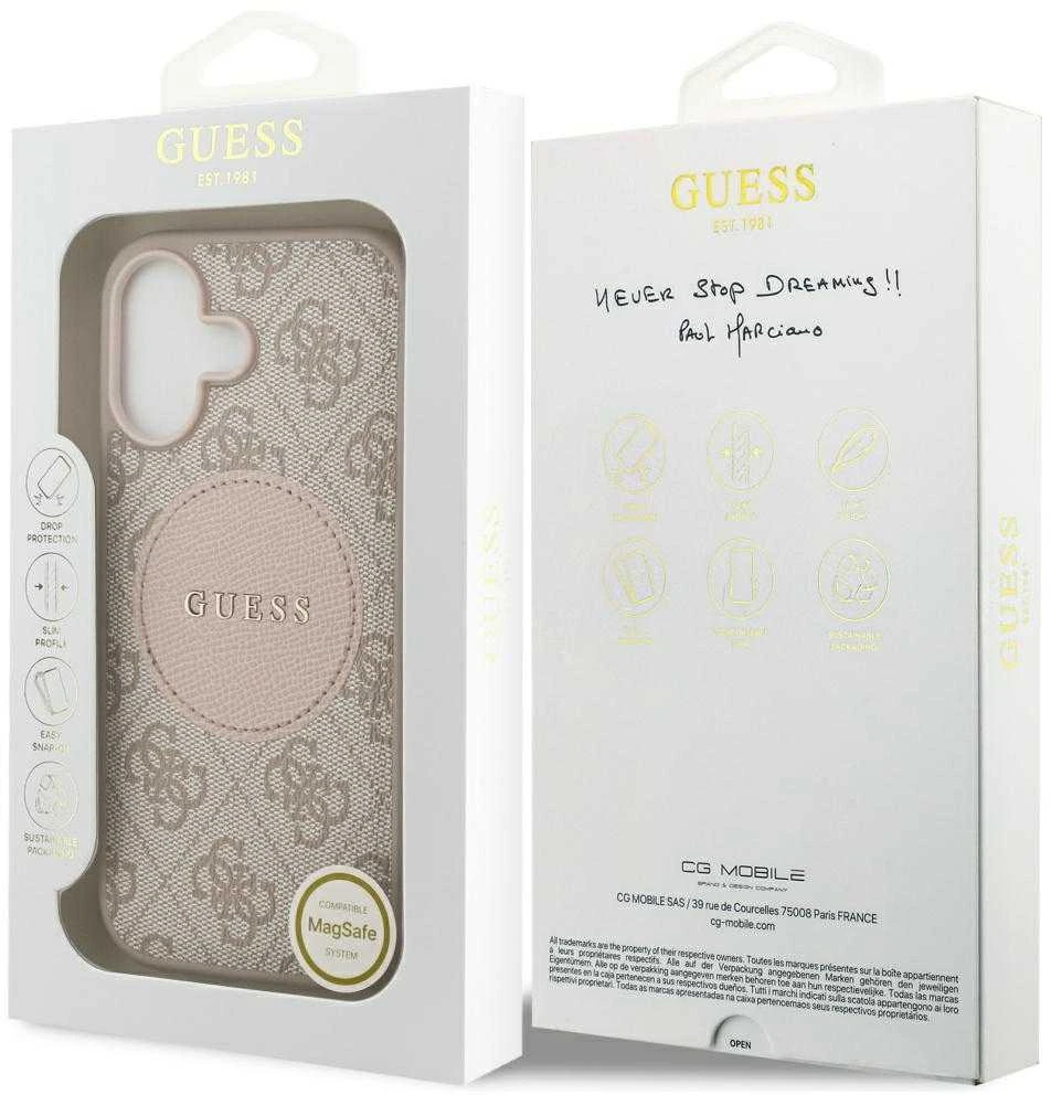 Dėklas Guess 4G Circle Classic Logo MagSafe Apple iPhone 17 rožinės spalvos