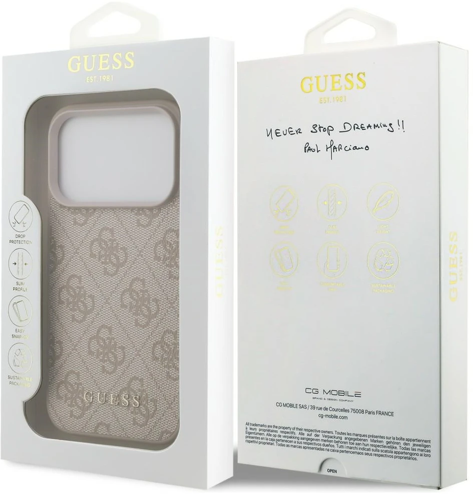 Dėklas Guess 4G Classic skirtas iPhone 18 Pro / iPhone 17 Pro pink
