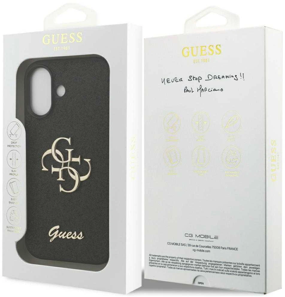 Guess 4G Strap 4G Classic Logo dėklas skirtas Apple iPhone 17 juodos spalvos