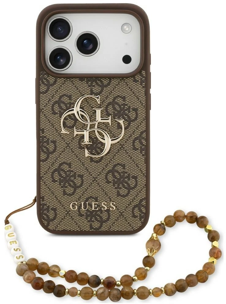 Dėklas Guess 4G Strap 4G Classic Logo Case for iPhone 18 Pro / 17 Pro - Brown