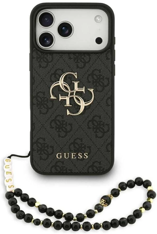 Guess 4G Strap 4G Classic Logo dėklas skirtas Apple iPhone 17 Pro Max juodos spalvos