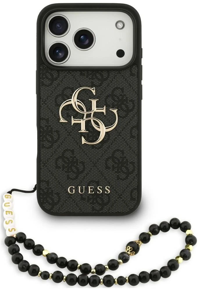 Dėklas Guess 4G Strap 4G Classic Logo Case for iPhone 18 Pro / 17 Pro - Juodas