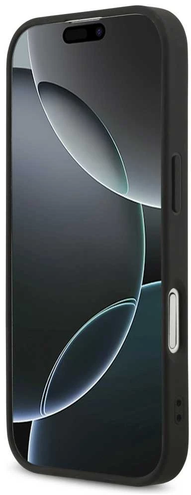 Guess 4G Strap 4G Classic Logo dėklas skirtas Apple iPhone 17 juodos spalvos