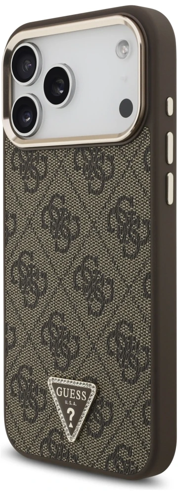 Dėklas Guess 4G Triangle Logo MagSafe Case for iPhone 17 Pro Max / 18 Pro Max - Brown
