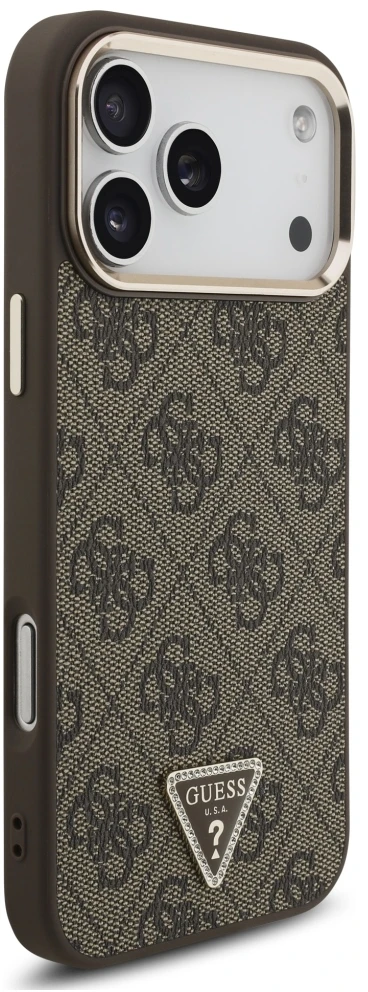 Dėklas Guess 4G Triangle Logo MagSafe Case for iPhone 17 Pro Max / 18 Pro Max - Brown