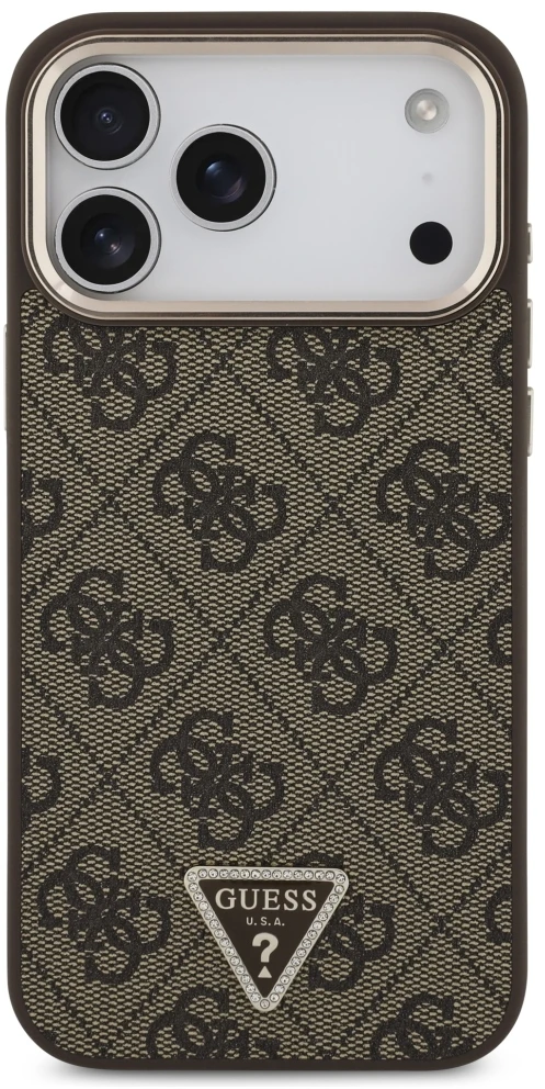 Dėklas Guess 4G Triangle Logo MagSafe Case for iPhone 17 Pro Max / 18 Pro Max - Brown