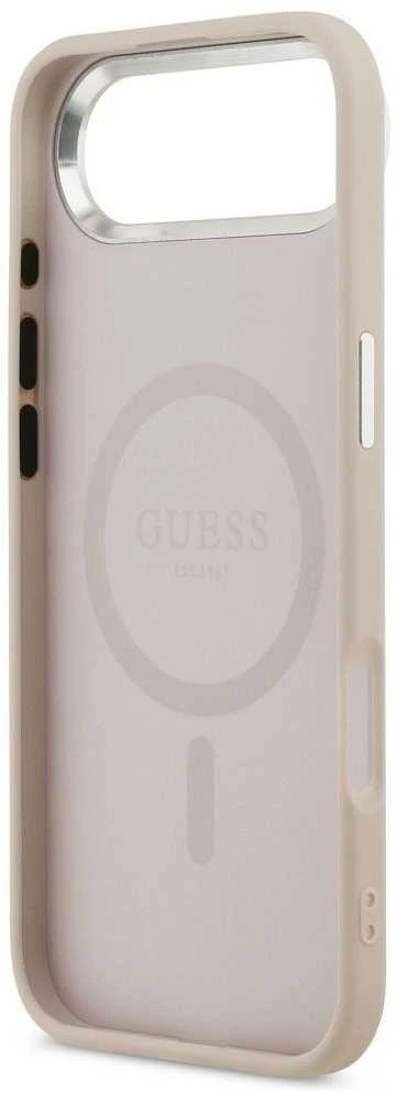 Guess PU Leather Triangle Logo MagSafe dėklas skirtas Apple iPhone Air rožinės spalvos