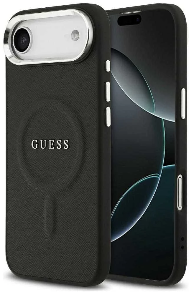 Guess PU Saffiano MagSafe dėklas skirtas Apple iPhone Air juodos spalvos