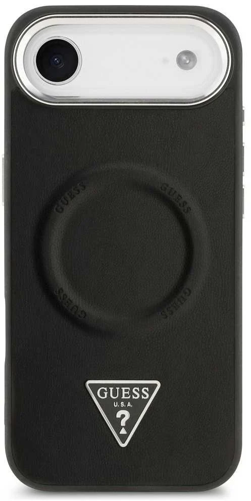 Guess PU Leather Triangle Logo MagSafe dėklas skirtas Apple iPhone Air juodos spalvos