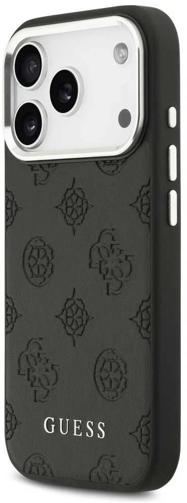 Guess Peony Hot Stamp Script MagSafe dėklas skirtas Apple iPhone 17 Pro Juodas