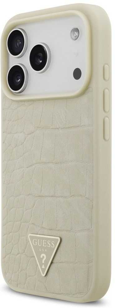 GUESS dėklas IPHONE 17 Pro, suderinamas su MagSafe GUHMP17LPCRTHCD (PU krokodilo trikampio logotipas) auksinis