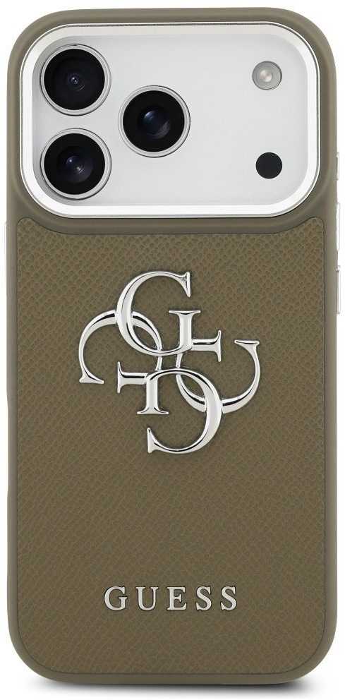 Guess Grained Big 4G Classic Logo - dėklas skirtas Apple iPhone 17 Pro ruda