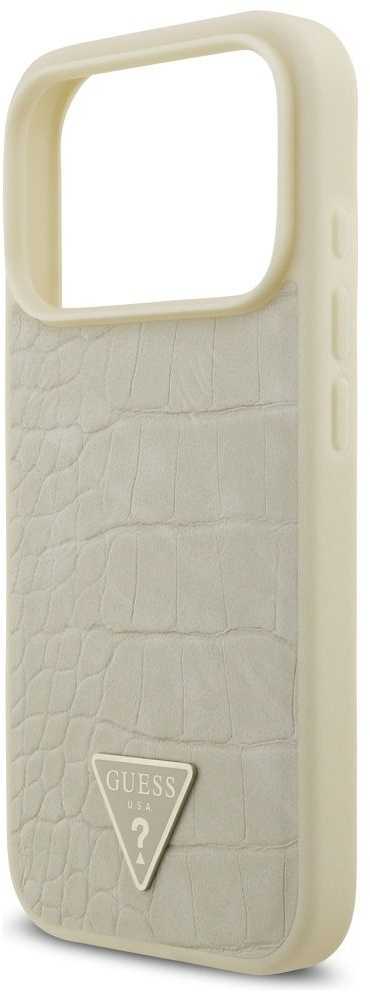 GUESS dėklas IPHONE 17 Pro, suderinamas su MagSafe GUHMP17LPCRTHCD (PU krokodilo trikampio logotipas) auksinis