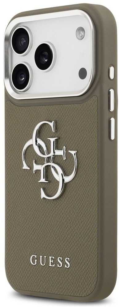 Guess Grained Big 4G Classic Logo - dėklas skirtas Apple iPhone 17 Pro ruda