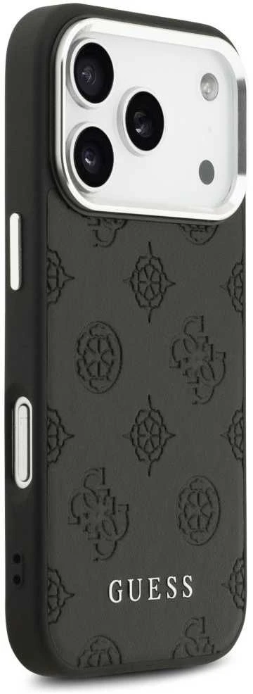 Guess Peony Hot Stamp Script MagSafe dėklas skirtas Apple iPhone 17 Pro Juodas