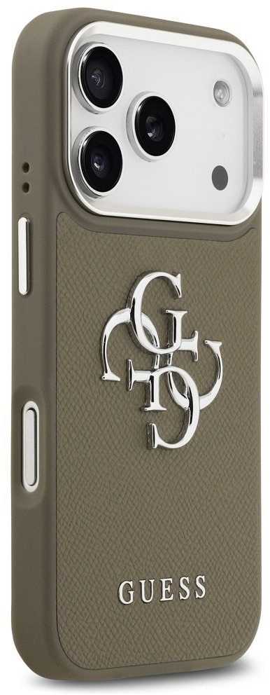Guess Grained Big 4G Classic Logo - dėklas skirtas Apple iPhone 17 Pro ruda