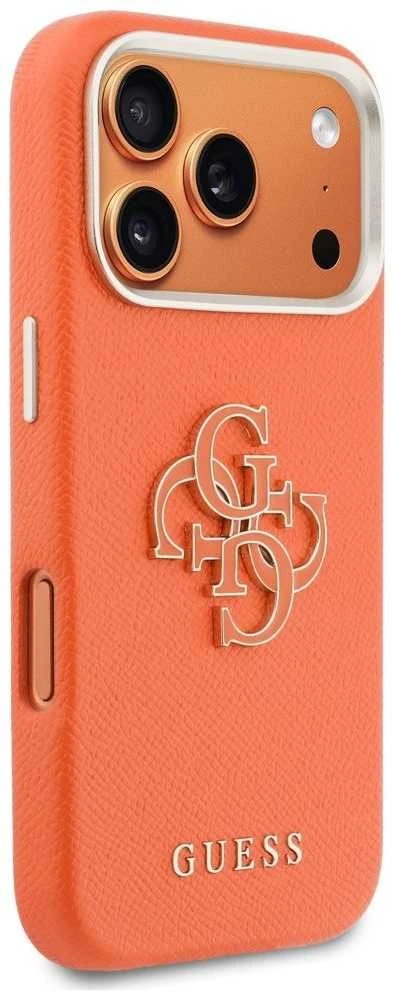 GUESS dėklas IPHONE 17 Pro GUHCP17L5PS4RGGO (PU FW Resin Logo) oranžinis
