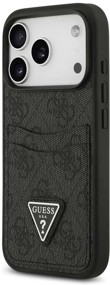 Dėklas GUESS case for IPHONE 17 Pro GUHCP17LP4TPK (4G Double Card Triangle) juodas