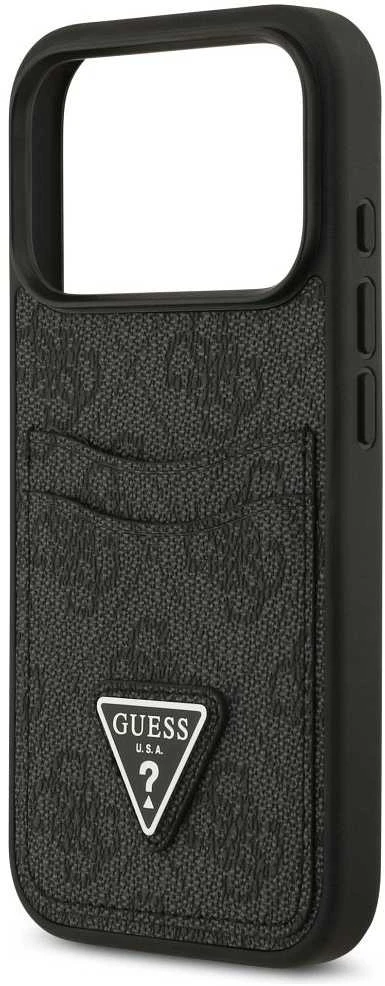 Dėklas GUESS case for IPHONE 17 Pro GUHCP17LP4TPK (4G Double Card Triangle) juodas