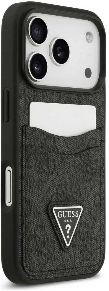 Dėklas GUESS case for IPHONE 17 Pro GUHCP17LP4TPK (4G Double Card Triangle) juodas
