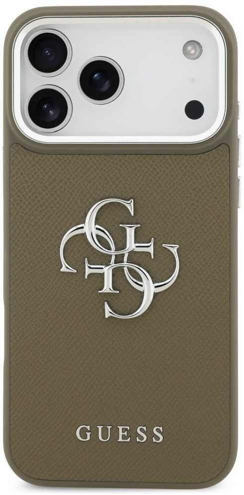 Guess Grained Big 4G Classic Logo - dėklas skirtas Apple iPhone 17 Pro Max ruda