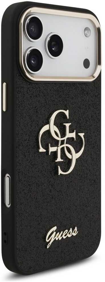 Dėklas GUESS case for IPHONE 17 Pro Max GUHCP17XHG4SGCK (Fixed Glitter Big 4G Metal Frame) juodas