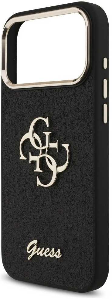 Dėklas GUESS case for IPHONE 17 Pro Max GUHCP17XHG4SGCK (Fixed Glitter Big 4G Metal Frame) juodas