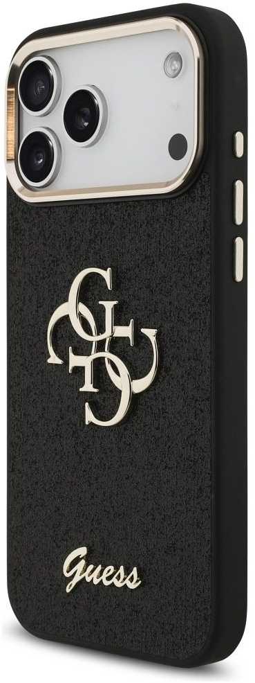Dėklas GUESS case for IPHONE 17 Pro Max GUHCP17XHG4SGCK (Fixed Glitter Big 4G Metal Frame) juodas