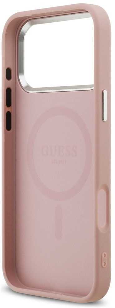„Guess“ blizgantis trikampio formos logotipo „MagSafe“ dėklas, skirtas „iPhone 17 Pro Max“ - Rožinė