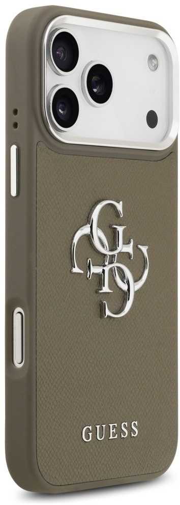 Guess Grained Big 4G Classic Logo - dėklas skirtas Apple iPhone 17 Pro Max ruda