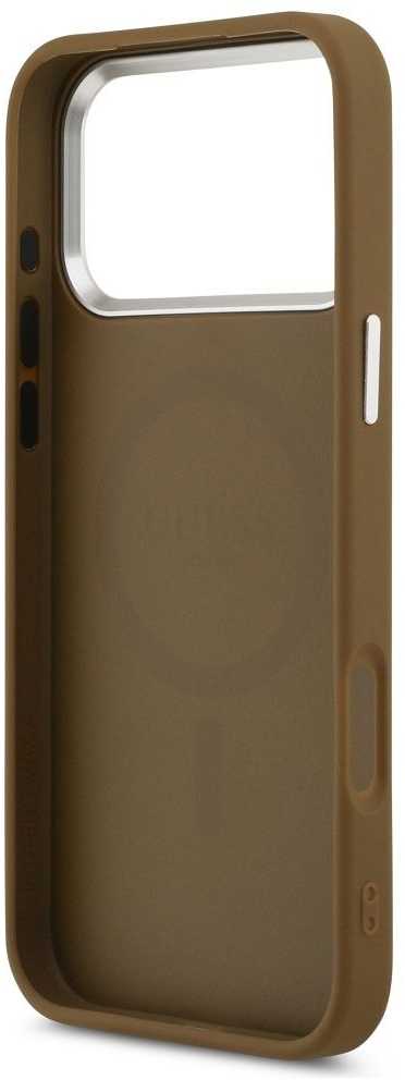 GUESS dėklas, skirtas IPHONE 17 Pro Max, suderinamas su MagSafe GUHMP17XPSDTSCMW (PU su trikampio logotipu), rudas