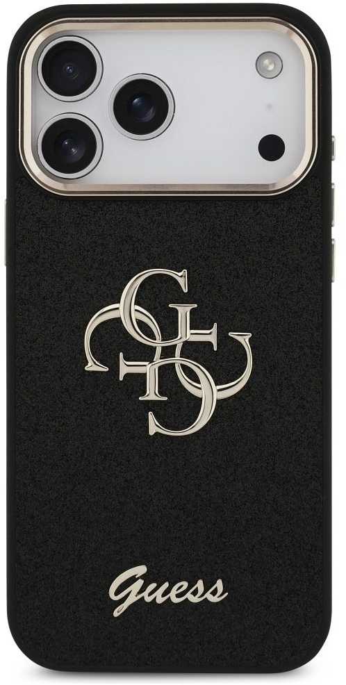 Dėklas GUESS case for IPHONE 17 Pro Max GUHCP17XHG4SGCK (Fixed Glitter Big 4G Metal Frame) juodas