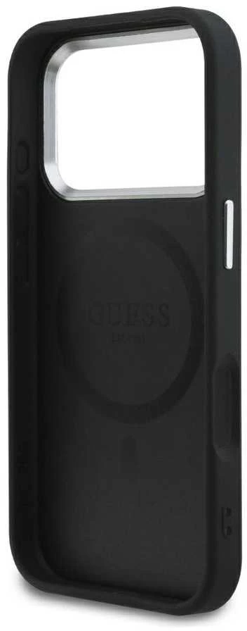 Guess PU Saffiano MagSafe dėklas skirtas Apple iPhone 17 Pro juodos spalvos