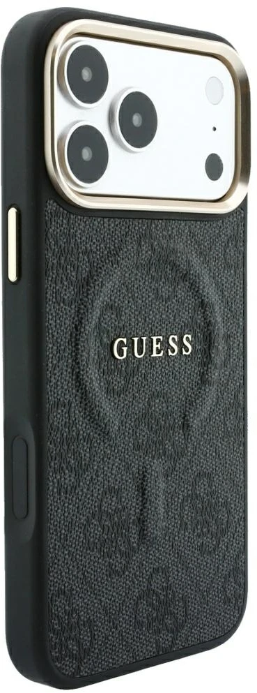 Guess Embossed 4G Classic MagSafe dėklas skirtas iPhone 18 Pro Max / iPhone 17 Pro Max juodas