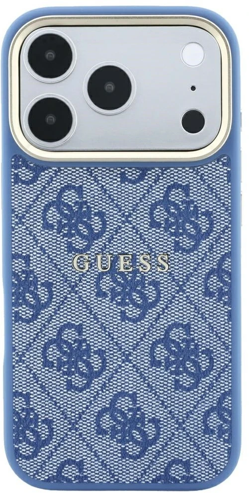 Guess Embossed 4G Classic MagSafe dėklas skirtas iPhone 18 Pro Max / iPhone 17 Pro Max mėlynas
